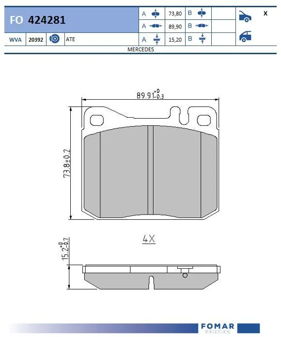 Brake Pad Set, disc brake